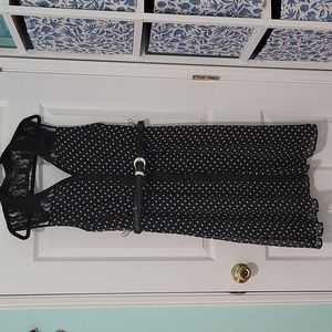 Black/white polka-dot Dress L